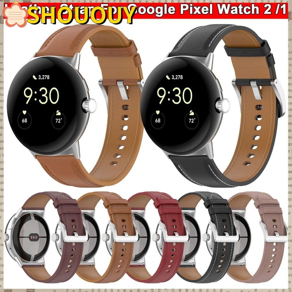Shououy สายนาฬิกาข้อมือ สายหนังนิ่ม แบบเปลี่ยน สําหรับสมาร์ทวอทช์ Google Pixel Watch 2 1 อุปกรณ์เสริมนาฬิกา