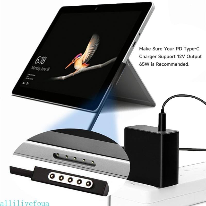 Allilivefoua สายชาร์จ USB C ทนทาน สําหรับคอมพิวเตอร์ Surface Pro 1 2RT 150 ซม.