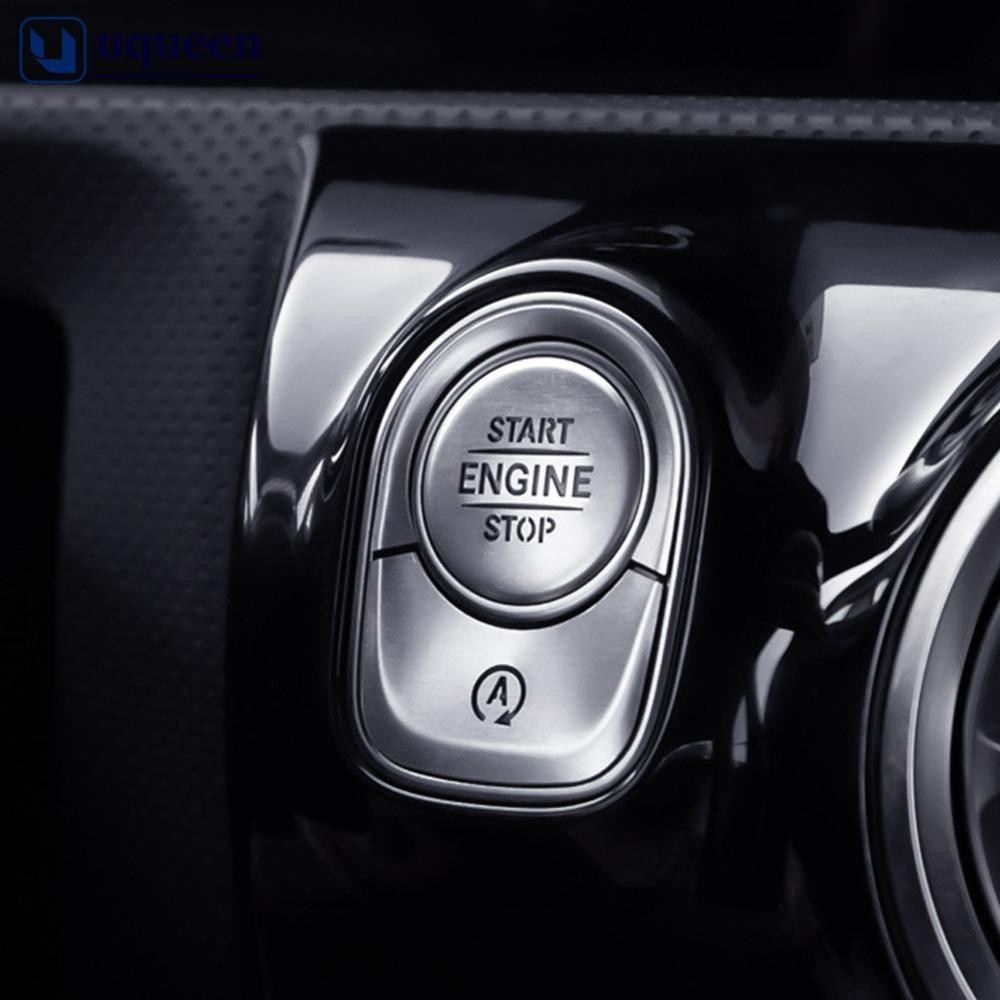 Uqueen สติกเกอร์ติดปุ่มสตาร์ทเครื่องยนต์รถยนต์ สําหรับ Mercedes Benz I2J5 2 ชิ้น