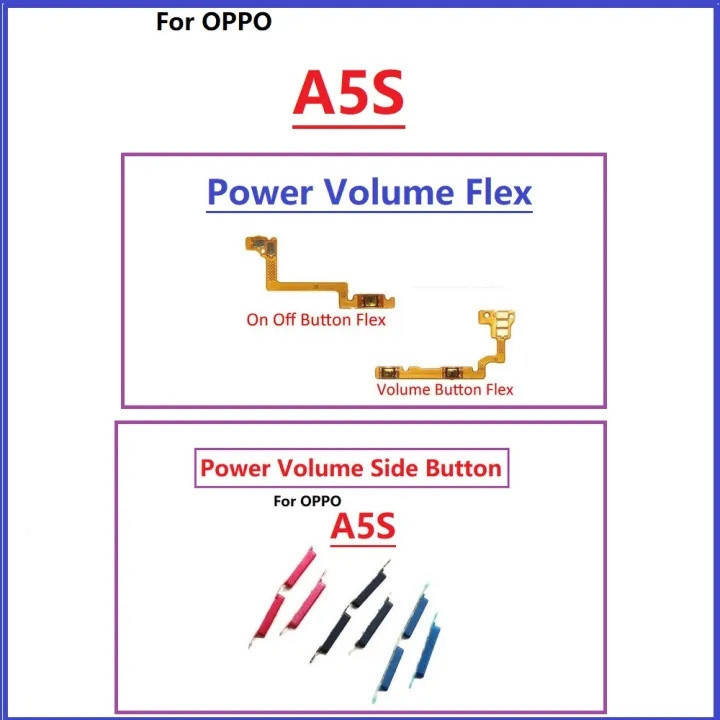 F77Y & Power ON OFF Mute Switch ควบคุมปุ่มด้านข้าง Flex Cable สําหรับ OPPO A5S &