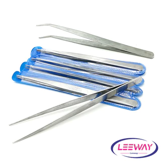 LW คีบหนีบสแตนเลส คีมหนีบอเนกประสงค์ มี 2 แบบ ปากคีบงอ ปากคีบแหลม Stainless steel tweezers