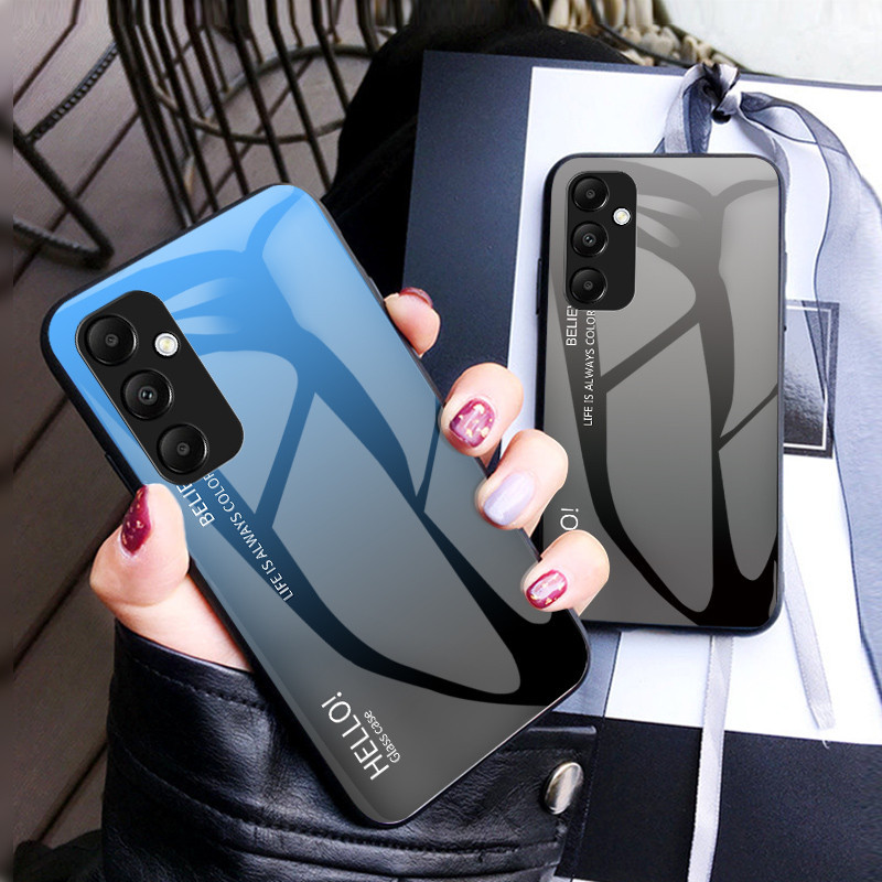 SAMSUNG สําหรับSamsung Galaxy A55 5GกรณีGradientกระจกนิรภัยปกหลังเคสโทรศัพท์สําหรับSamsung A55 5Gปลอ