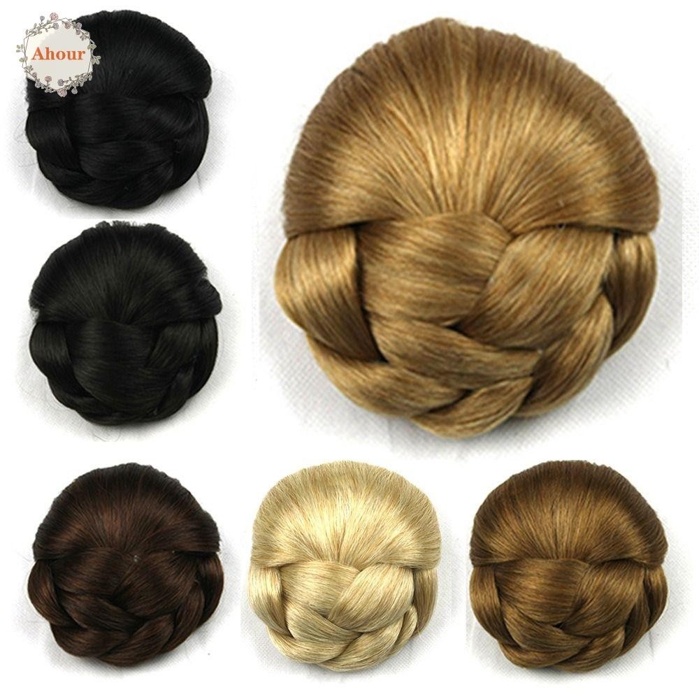 Ahour กิ๊บติดผมสังเคราะห์ แบบถัก สีน้ําตาล คุณภาพสูง ทนความร้อน ธรรมชาติ อุปกรณ์เสริม สําหรับผู้หญิง