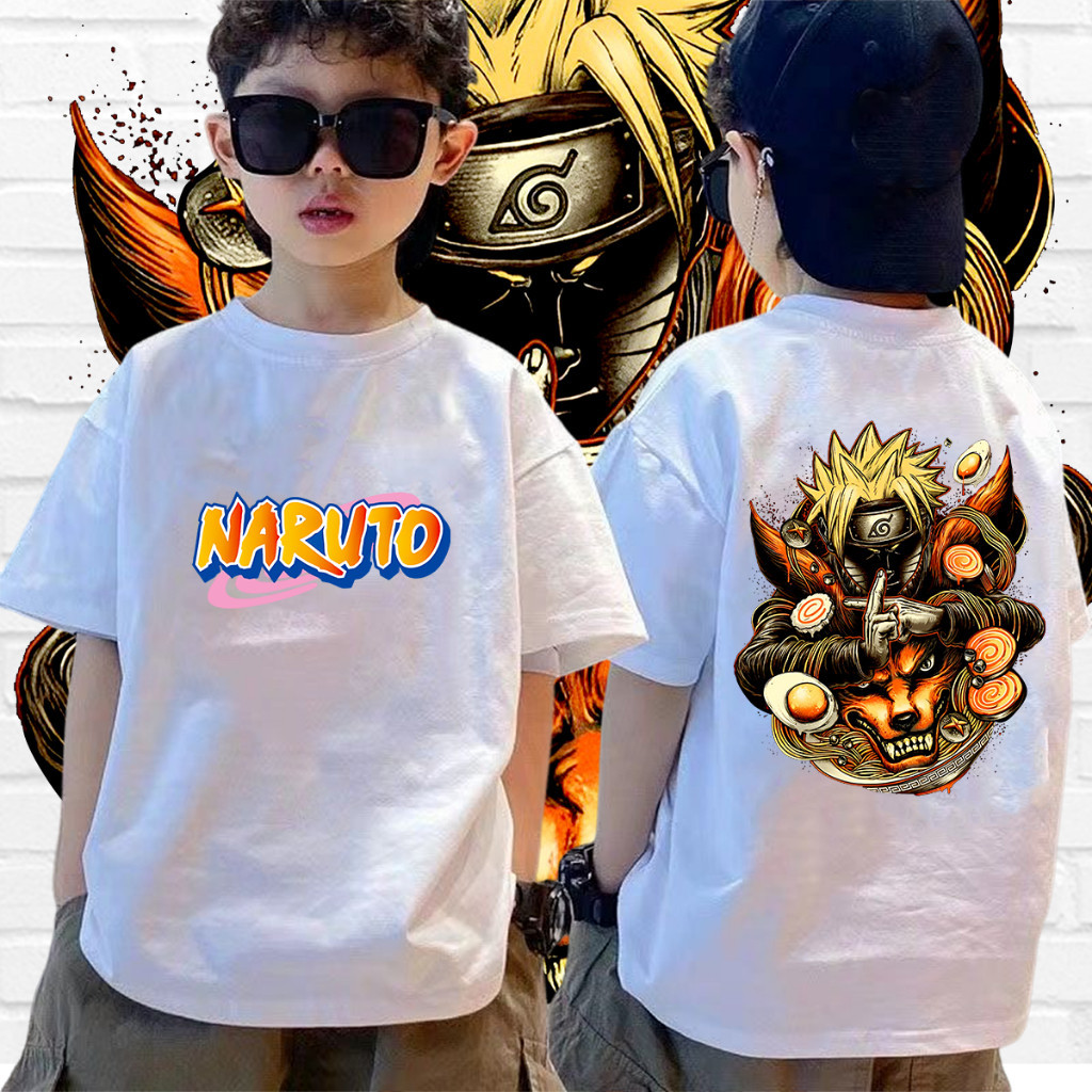 (จัดส่งทันที) เสื้อนารูโตะ  Naruto Anime T-Shirt  เสื้อยืดเด็ก พร้อมส่ง