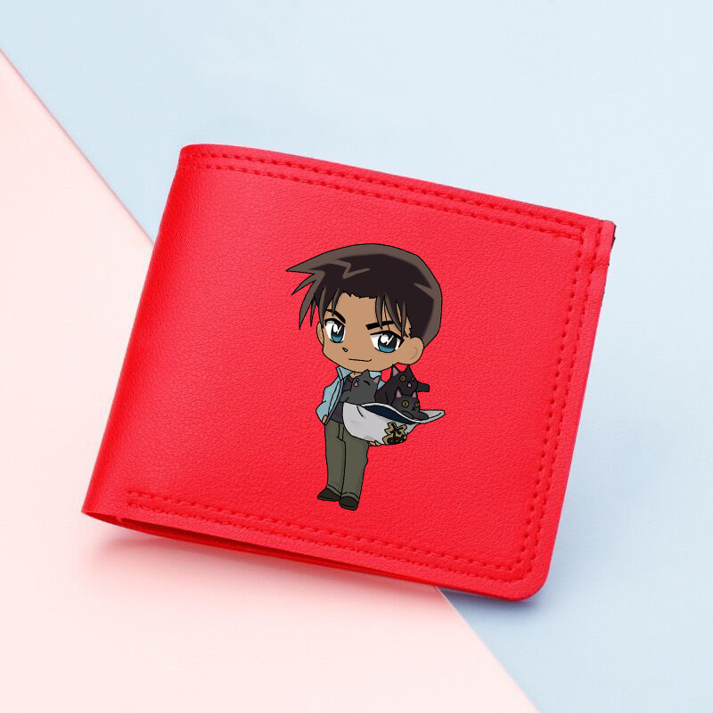 【SY1】กระเป๋าสตางค์ ใบสั้น พิมพ์ลายการ์ตูนโคนัน อเนกประสงค์ ใส่บัตรได้หลายช่อง สําหรับนักเรียน