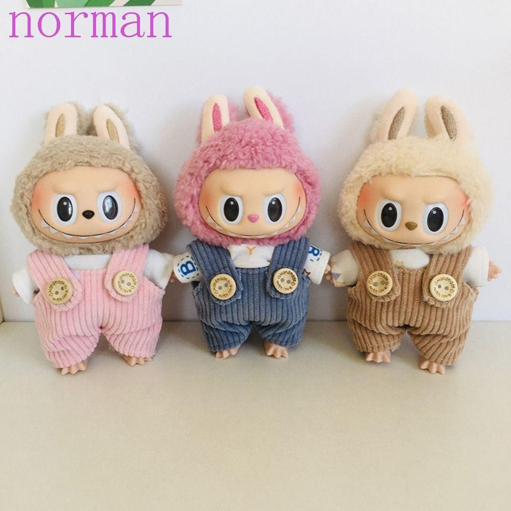 Norman Labubu Time Clothing, เสื้อผ้าตุ๊กตา ผ้าฝ้าย 17 ซม. และกางเกงตุ๊กตาน่ารัก แฟชั่น สําหรับเด็กผู้หญิง