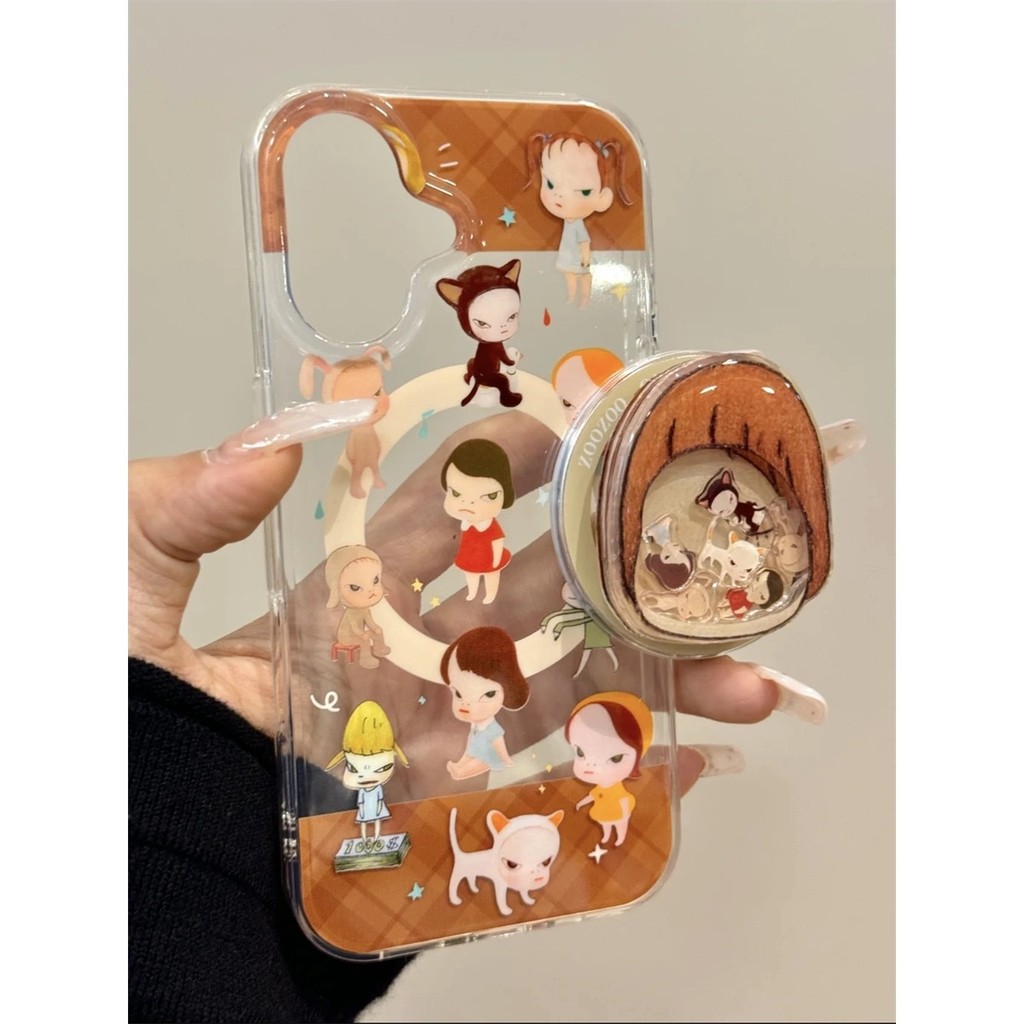 Pop Mart เขย่าเพลงขาตั้งแม่เหล็กเหมาะสําหรับเคสโทรศัพท์เหมาะสําหรับ iPhone16 15 14 13 11 12Promax 11