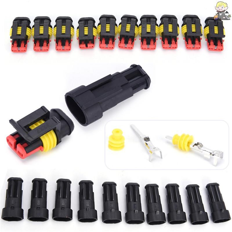 [CLA] 10 ชุด 2 Pin Way Sealed กันน้ําขั้วต่อสายไฟปลั๊กชุดรถยนต์ [TH]