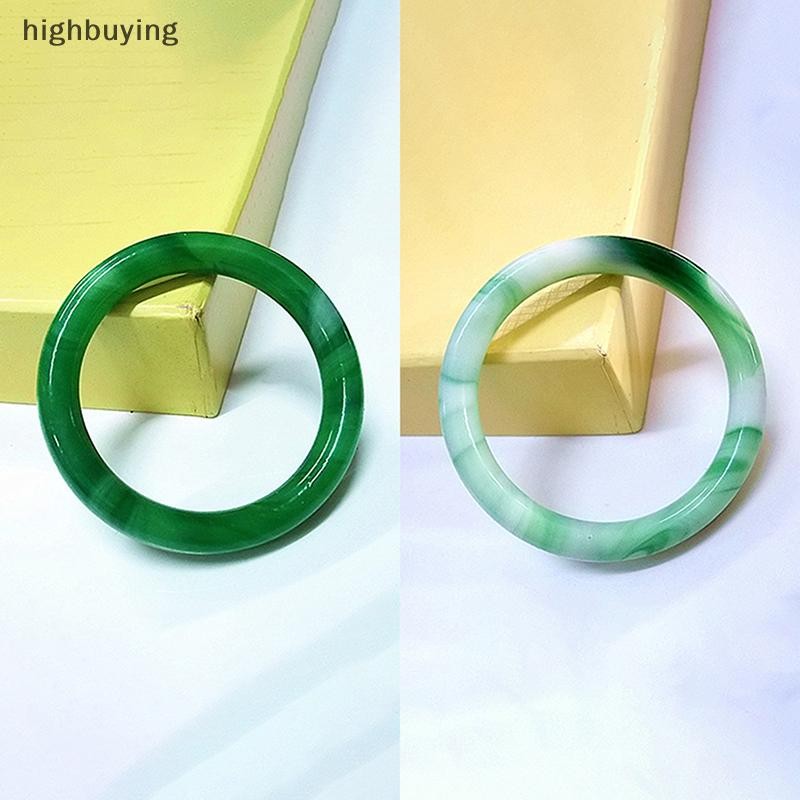 [การซื้อสูง] สร้อยข้อมือหยกเลียนแบบสีเขียวผู้หญิงวินเทจรอบสร้อยข้อมือสุภาพสตรีเครื่องประดับของขวัญหุ้นใหม่