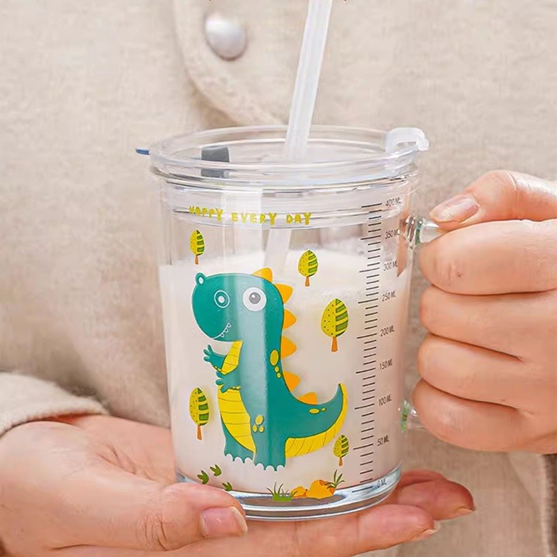 แก้วน้ำ350ml สําหรับเด็ก ดีไซน์มินิมอล ปลอดภัยไร้สาร กันกระแทกดี ดูปริมาณน้ำได้แม้เงย