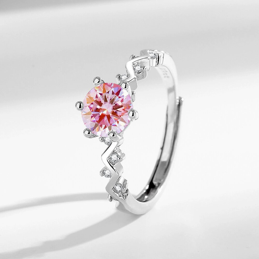 แหวนเงินแท้ 925 ประณีตสีสันสดใสทันสมัยปรับได้ในสต็อก - รูปที่ 4