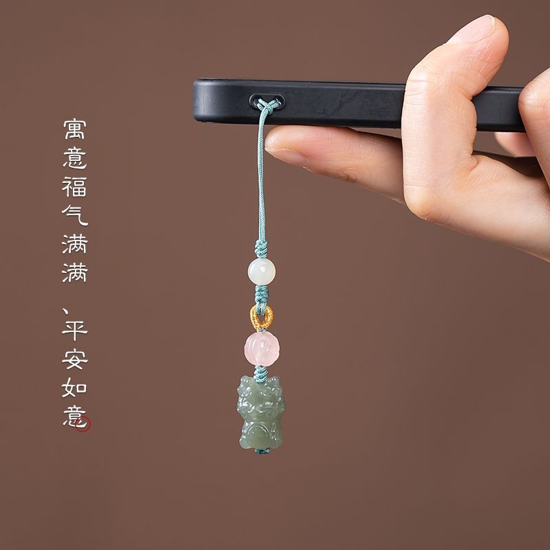 ธรรมชาติโมราโซ่โทรศัพท์มือถือเชือกเส้นเล็กเสน่ห์มังกรโชคลาภ