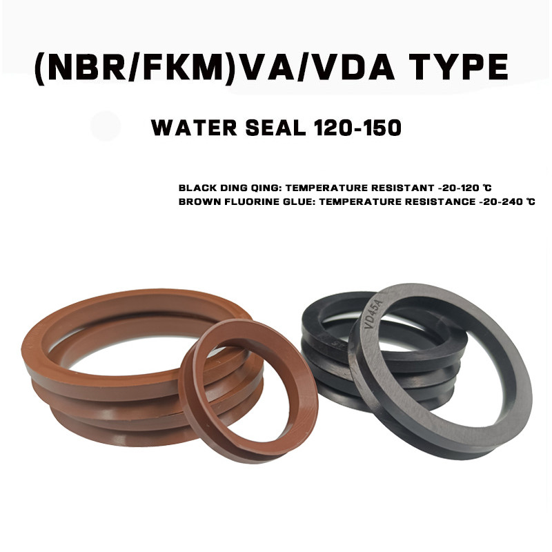 V-Shaped VD น้ําซีล VA ไนไตรล์/ฟลูออรีนกาวหมุน Lip-Shaped แหวนปิดผนึก 120/125/130/140/150A เพลาปิดผน