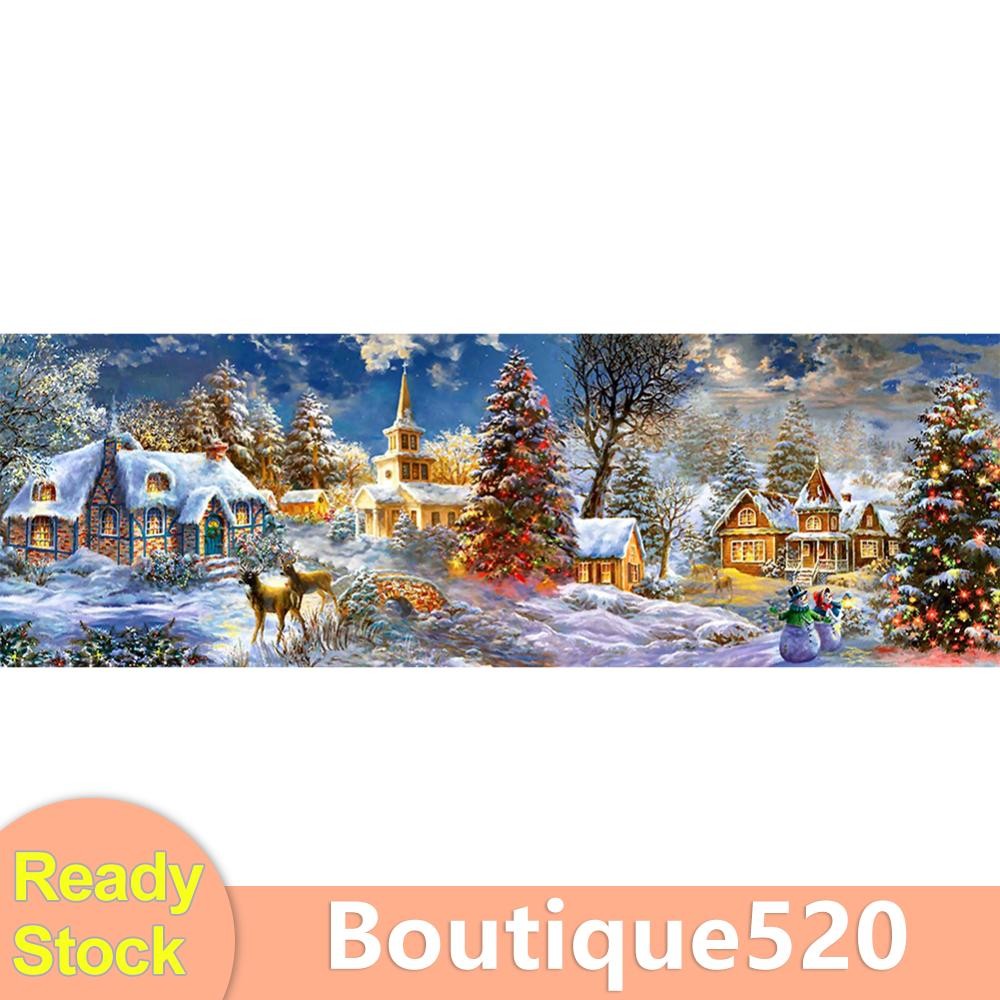 5d DIY Full Drill Round Shape Christmas Town Rhinestone Diamond Drawing Kit *UK [boutique520.th]