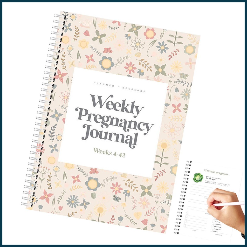 การตั้งครรภ์ Planner Agenda การตั้งครรภ์ 8.3x11.2 นิ้วหนังสือการตั้งครรภ์ Keepsake Journal สําหรับเอ