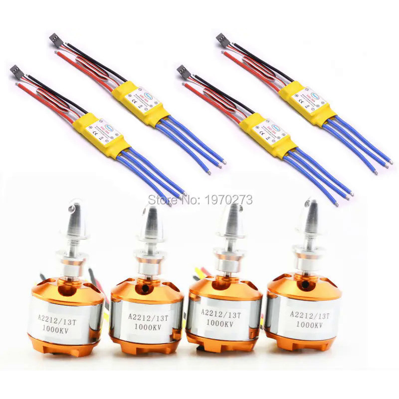 KS 4PCS 30A ESC 2212 1000KV A2212 มอเตอร์ไร้แปรงสำหรับQuadcopter Quad-Rotor