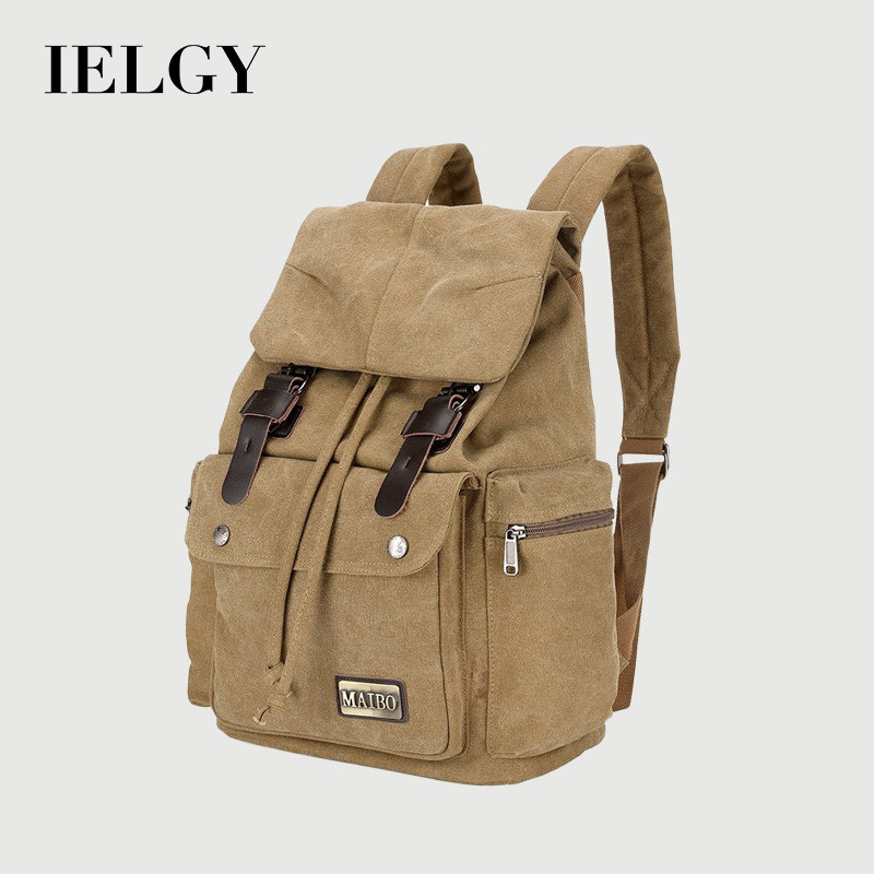IELGY ผ้าใบกระเป๋าเป้สะพายหลังสันทนาการเดินทางกลางแจ้งกระเป๋าเป้สะพายหลังนักเรียนความจุขนาดใหญ่กระเป๋านักเรียน