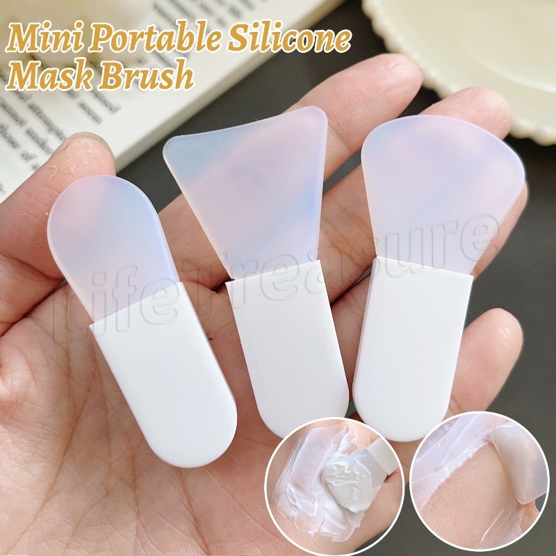 [ แนะนํา] Mini Mask Brush - Soft Skincare Scoop - DIY Facial Spa Stick - Silicone Mask Applicator - แปรงแต่งหน้าแบบพกพา - เครื่องมือเสริมความงาม