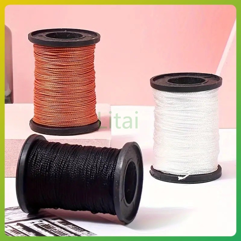 litai ด้ายยาง ด้ายรองเท้า ด้ายโพลีเอสเตอร์ เชือกเย็บผ้า เชือกซ่อม เชือกไนลอน เชือกถัก สายตาข่ายถัก-50M