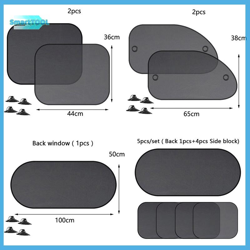 Utzn> 5 ชิ้น/เซ็ต Car Window Sun Shades Cover Anti-UV Mesh Shade Curtain Protector ใหม่