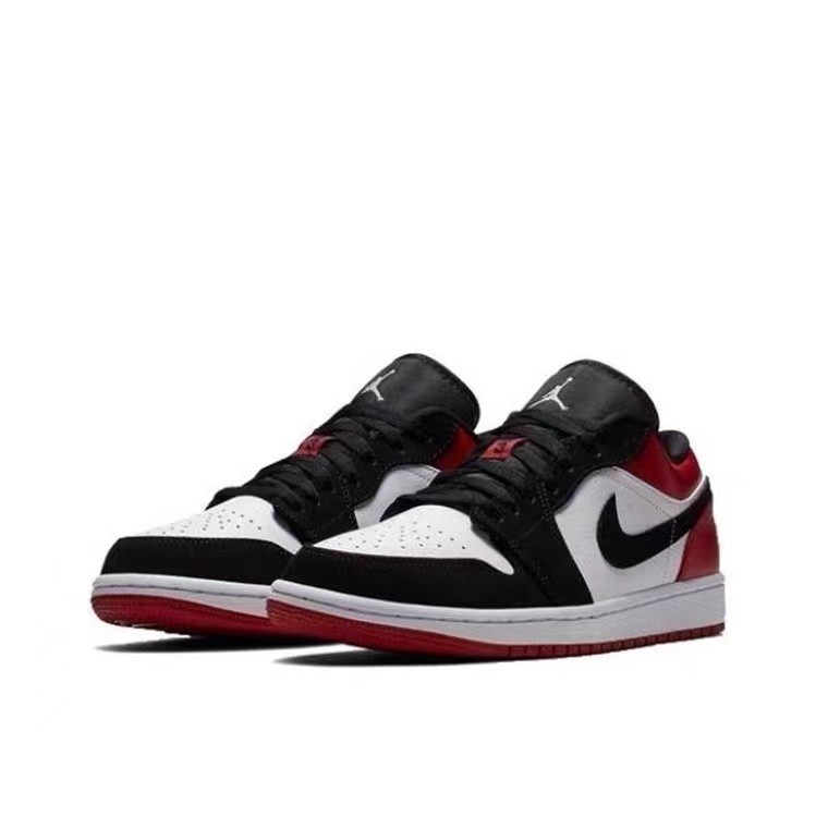 【พร้อมส่ง แท้%】Nike Air Jordan 1 Low Red Black Sneakers รองเท้าผ้าใบ รองเท้าผ้าใบ Nike sports
