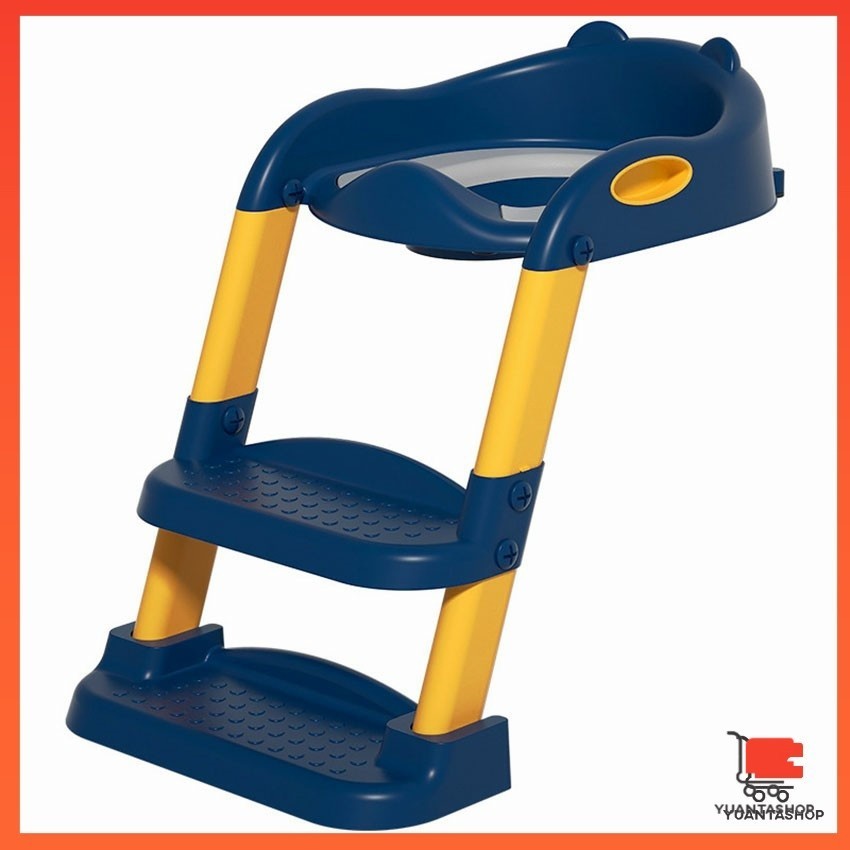บันไดชักโครก ที่นั่งรองชักโครก เบาะนุ่ม ฝึกขับถ่ายสำหรับเด็ก พร้อมส่งสินค้าแม่และเด็ก Children's toilet ladder