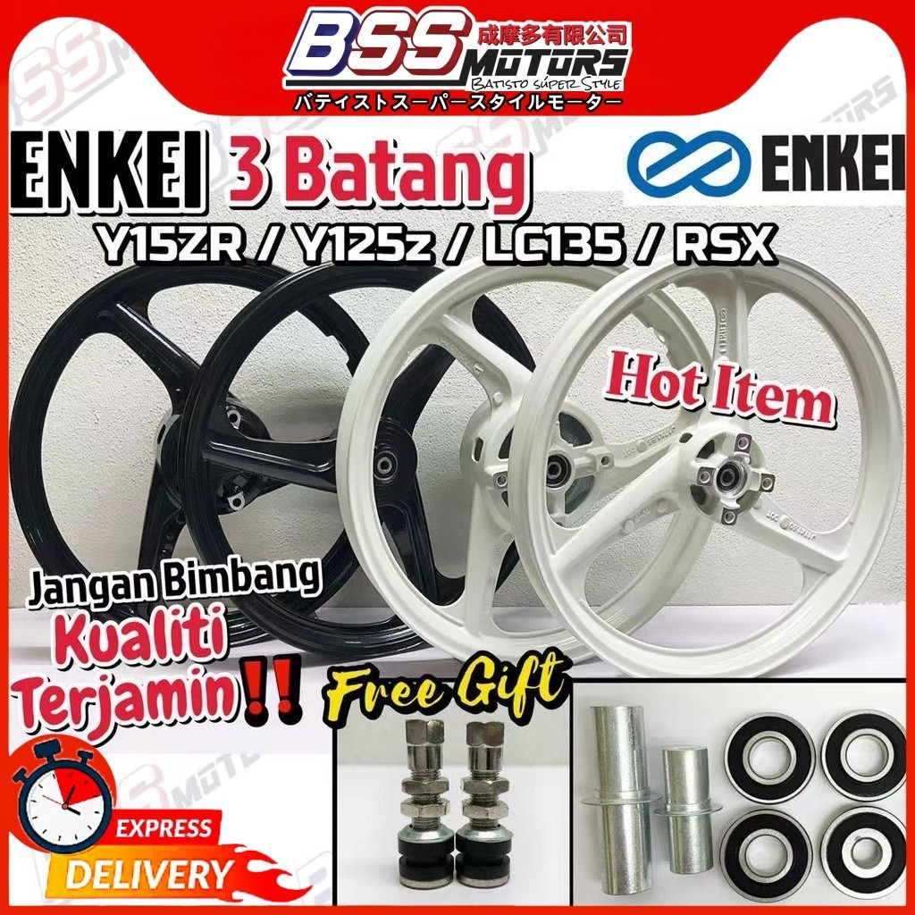 3 เด็ก ENKEI ขอบกีฬาพร้อมแผ่น YAMAHA Y125 LC135 Y150 125Z 125ZR LC Y15 LAGENDA 110 115 Y15 RS150 RSX