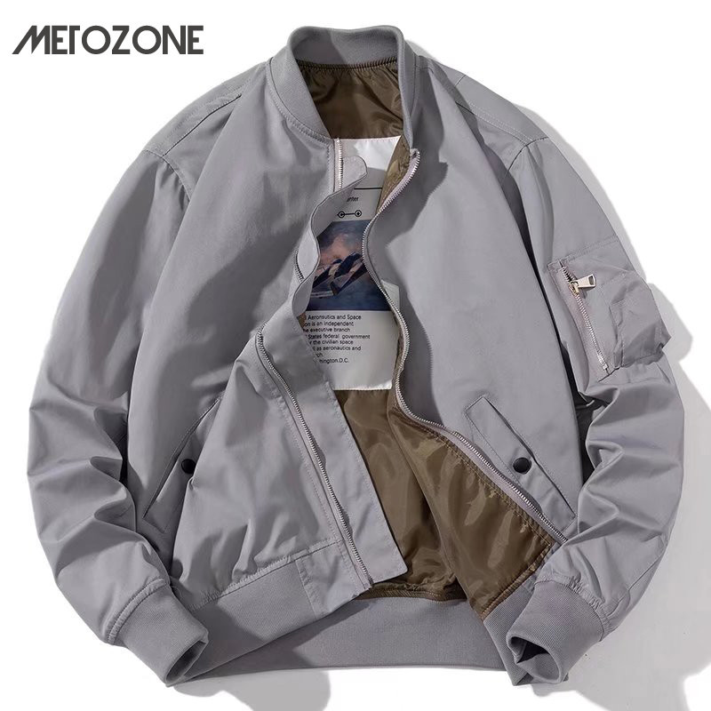 Metozone เสื้อแจ็กเก็ต เสื้อเบสบอล ทรงหลวม พลัสไซซ์ สําหรับผู้ชาย