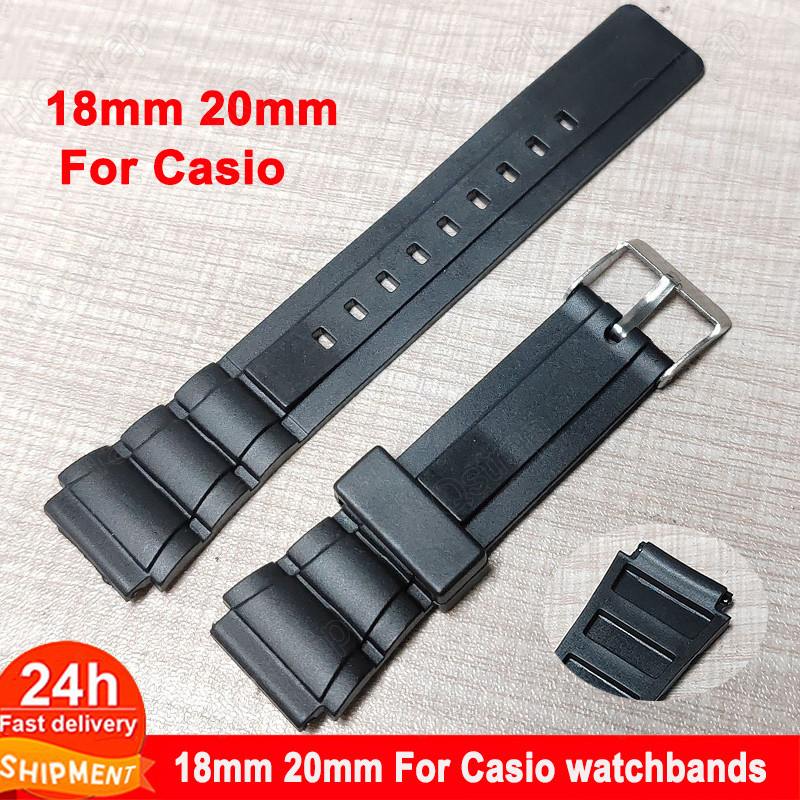 สายนาฬิกาข้อมือ PVC แบบนิ่ม กันน้ํา 18 มม. 20 มม. สําหรับผู้ชาย และผู้หญิง
