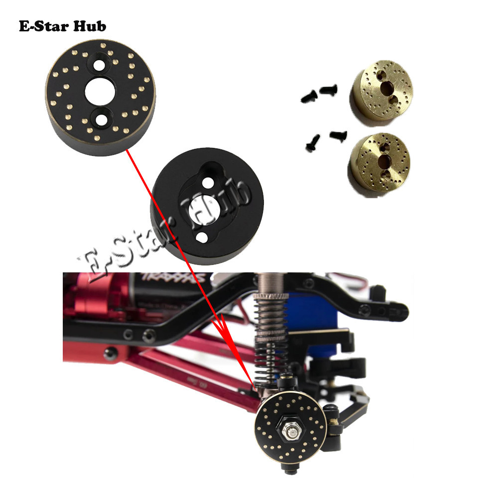 TRX4M ทองเหลืองล้อหลังเพลา Hex Hub อะแดปเตอร์เบรคแผ่นดิสก์ Counterweight สําหรับ TRX4-M 1/18 RC รถอะไหล่อัพเกรด--&*