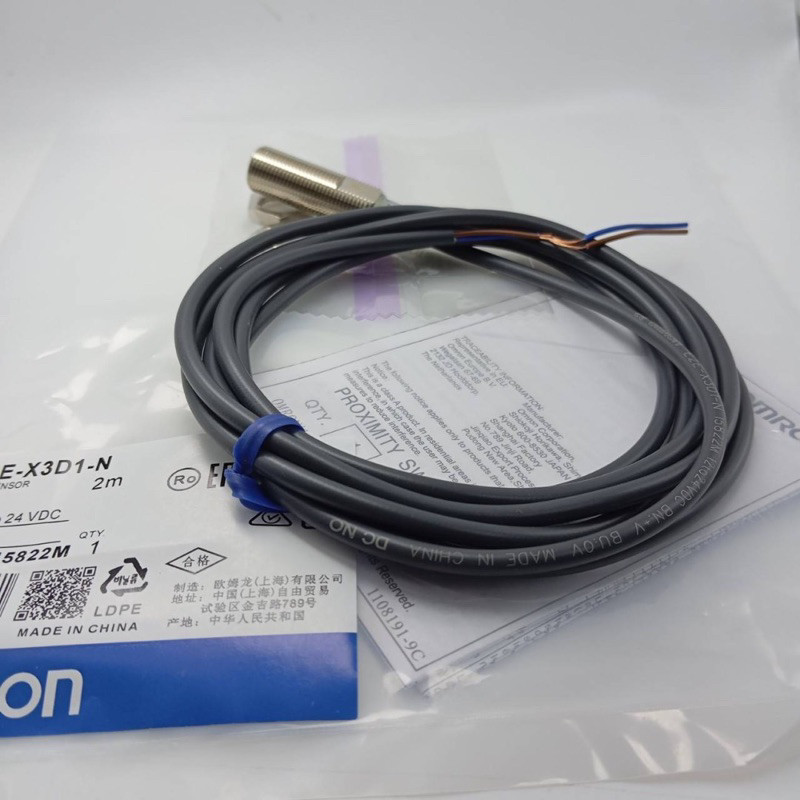 E2E-X3D1-N / E2E-X3D1-N-2 หัว 12mm 2สาย ชนิด NO Proximity sensor เซ็นเซอร์จับโลหะ พร้อมส่ง ล้างสต๊อก