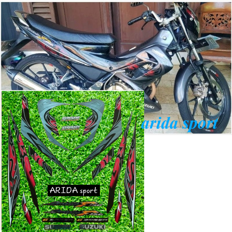สติ๊กเกอร์ Striping Suzuki Satria F150 fu f 150 fu black 2010 motif ดั้งเดิม