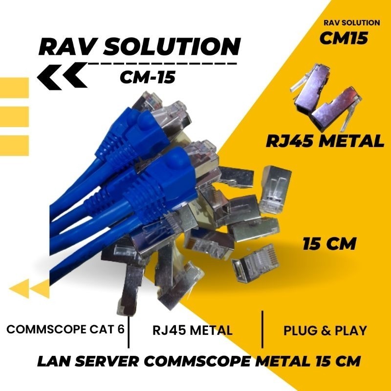 สาย Lan SERVER COMMSCOPE METAL CAT 6 15 CM CUSTOM RAV SOLUTION CM15