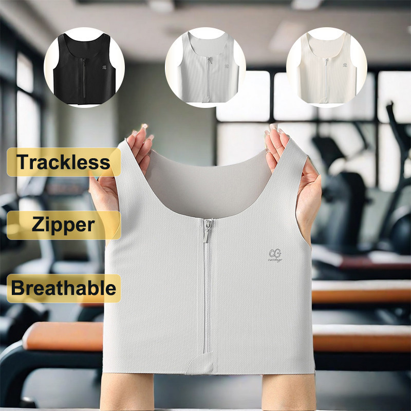 เสื้อในทอม บราไร้ขอบ ชุดชั้นในสำหรับเด็กผู้หญิง รัดหน้าอก ซิปหน้า ผ้าบาง-ยืดหยุ่น ไซส์ใหญ่