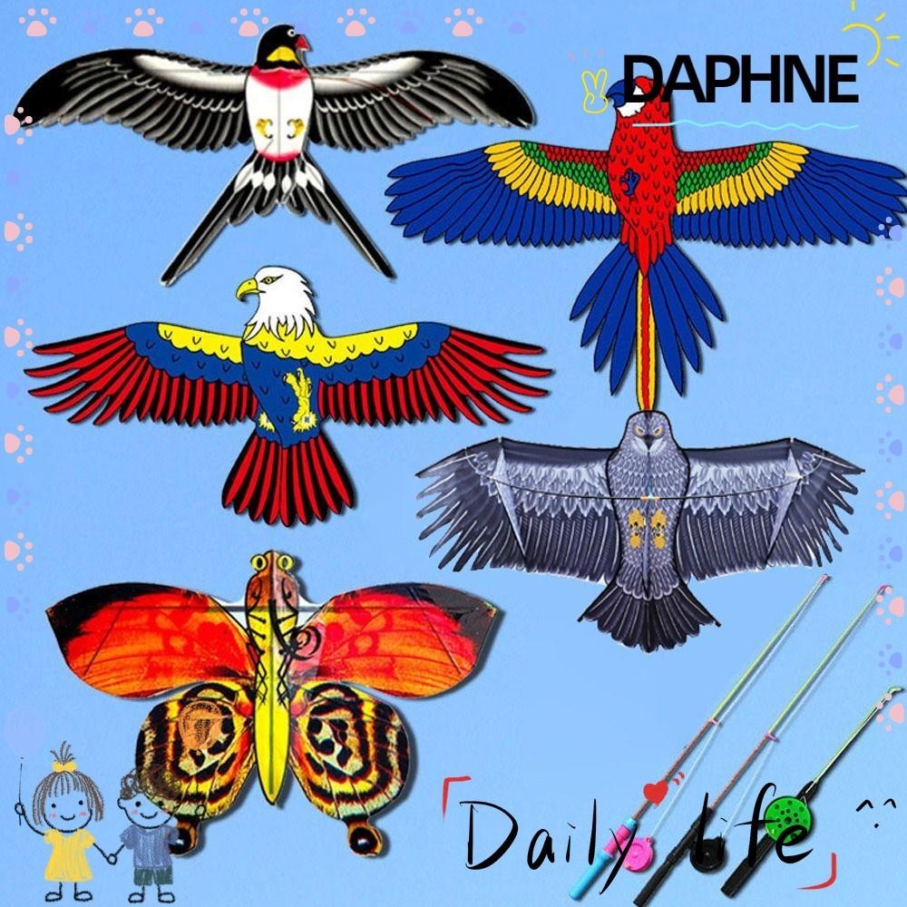 Daphne ว่าวนกอินทรีย์ พลาสติก 30 เมตร สําหรับครอบครัว เดินทาง สวน กีฬากลางแจ้ง ว่าวนกบิน