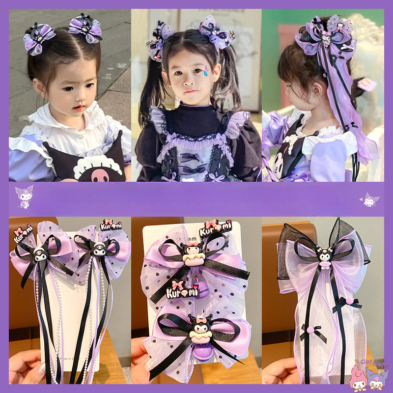 【magpie】กิ๊บติดผม รูปโบว์ ปากเป็ด สีม่วงเข้ม สไตล์เจ้าหญิง สําหรับเด็ก