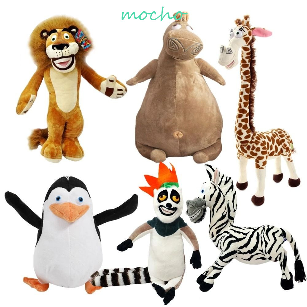 Mocho Madagascar ตุ๊กตายีราฟ สิงโต ยีราฟ แบบนิ่ม ขนาด 25 ซม. ของเล่นสําหรับเด็ก
