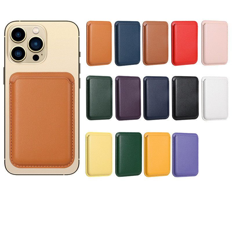 เหมาะสําหรับ IPhone 17 16 15, 14, 13, 12 Pro Max Plus Mini Megsafe Magnetic Card Holder PU Leather Back Sticker Card Case Phone Leather Wallet