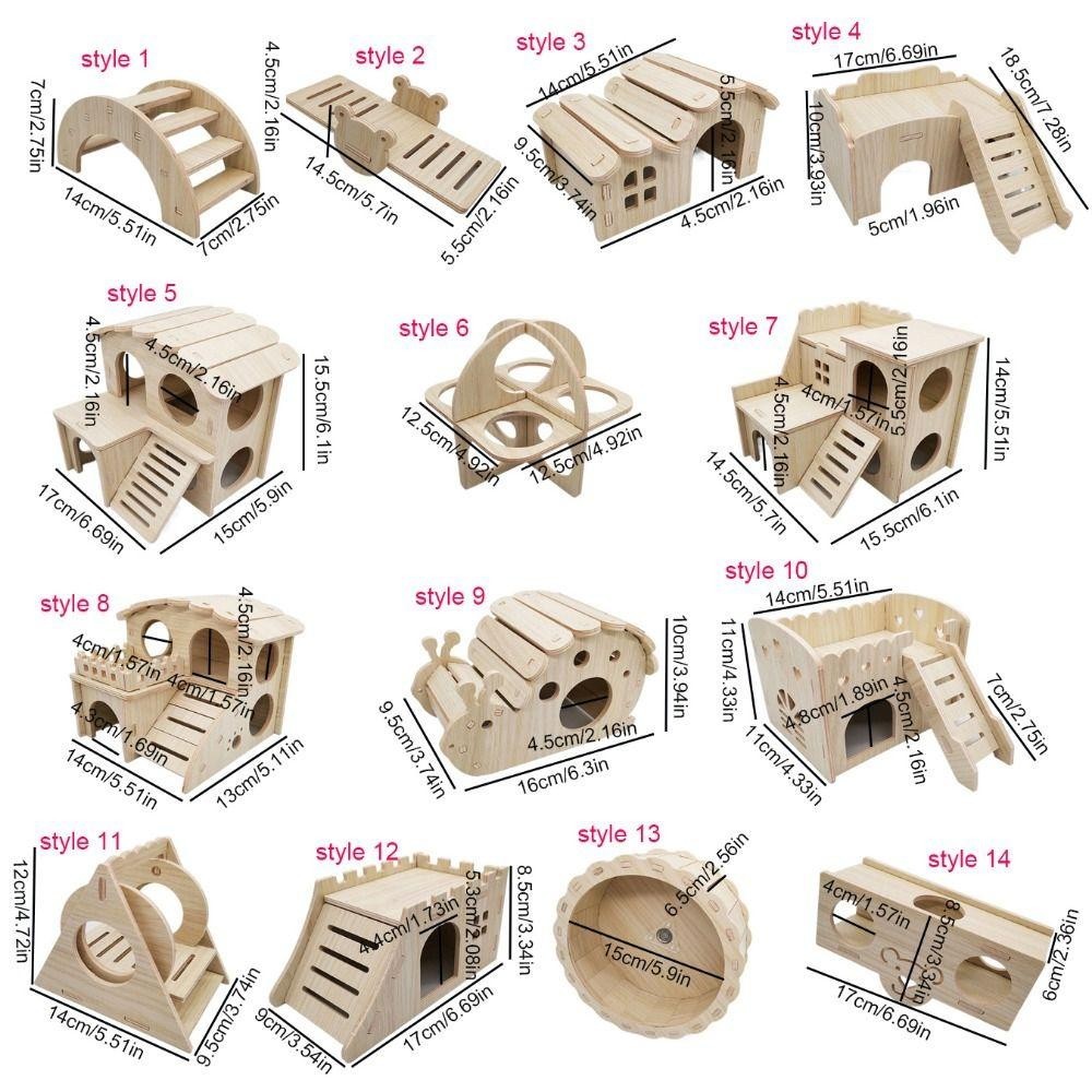 ประกายไฟ หนูแฮมสเตอร์ไม้เนื้อแข็งบ้านขนาดเล็ก,กระดานหกหนูแฮมสเตอร์แบบถอดได้ บันไดรังหนูแฮมสเตอร์, รังนอนหนูแฮมสเตอร์ ทําเอง สัตว์เลี้ยงขนาดเล็กวิลล่าสัตว์เ