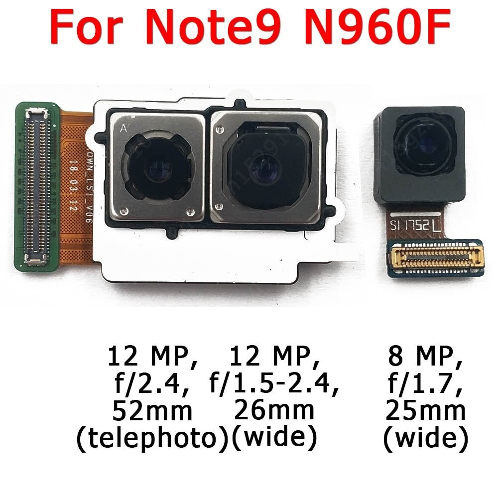 อะไหล่โมดูลกล้องเซลฟี่ ด้านหน้า และด้านหลัง แบบเปลี่ยน สําหรับ Samsung Galaxy Note 9 Note9 N960F