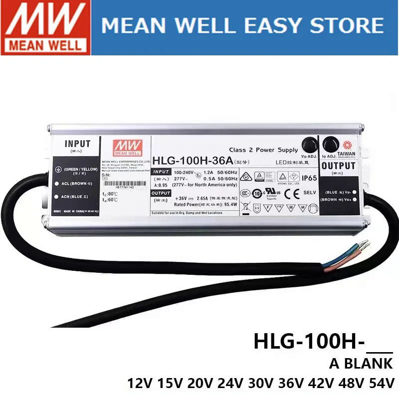 Mean WELL HLG-100H HLG-100H-24A HLG-100H-30A HLG-100H-36A HLG-100H-42A HLG-100H-48A HLG-100H-54A MEA