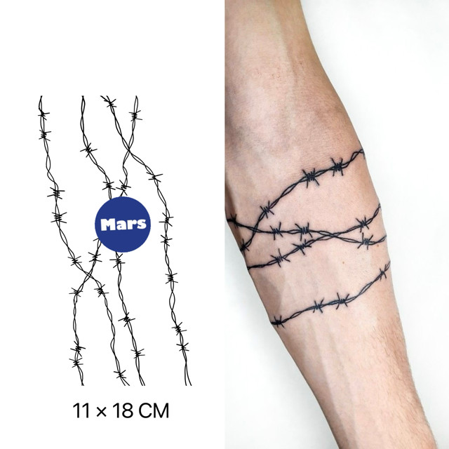 【Mars Tattoo】ใหม่ สติกเกอร์รอยสักชั่วคราว กึ่งถาวร 2 สัปดาห์ ติดทนนาน SH135