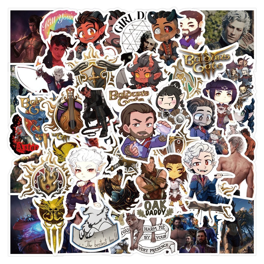 สติกเกอร์ PVC กันน้ํา ลาย Baldur's Gate 3 RPG Video Game 53 ชิ้น