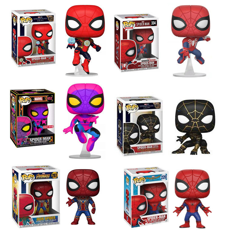 [จัดส่งในวันเดียวกัน] ตุ๊กตาฟิกเกอร์ funko pop Avengers spiderman 3 Merchandise Heroes No Return spiderman 84QR