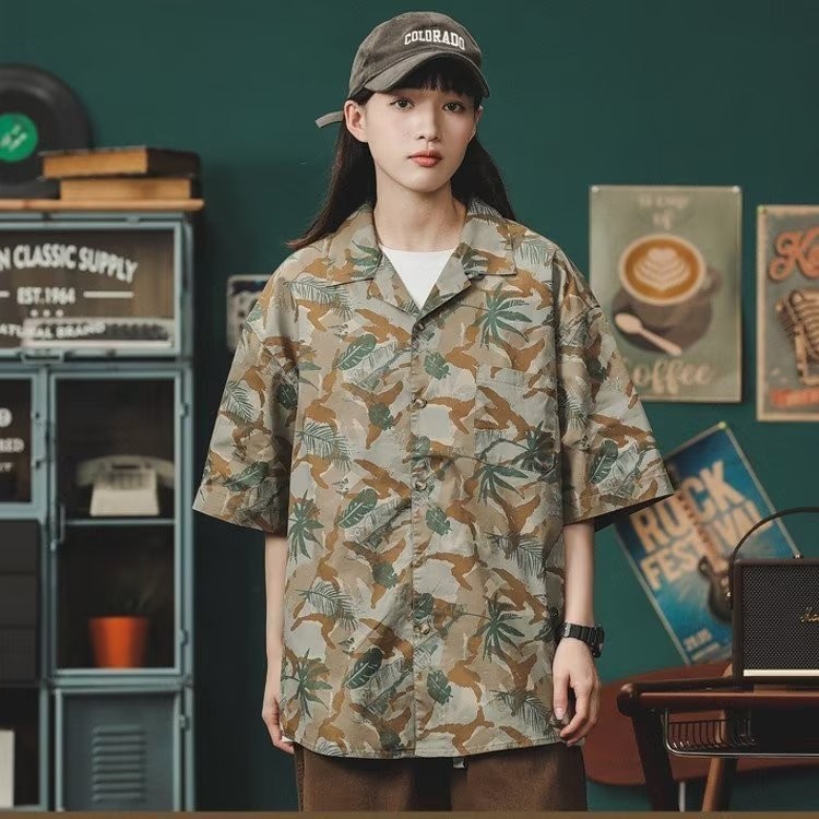 พร้อมส่ง M-3XL ใหม่2026 [ลายแคมปิ้ง-พลังใบ]    เสื้อฮาวาย เชิ้ต ชาย-หญิง ลายสงกรานต์  แขนสั้น สไตล์เกาหลี เสื้อแคมป์ปิ้ง ราคา ถูกที่สุด ดีลบีเคเค แกลเลอรีภาพที่ 6