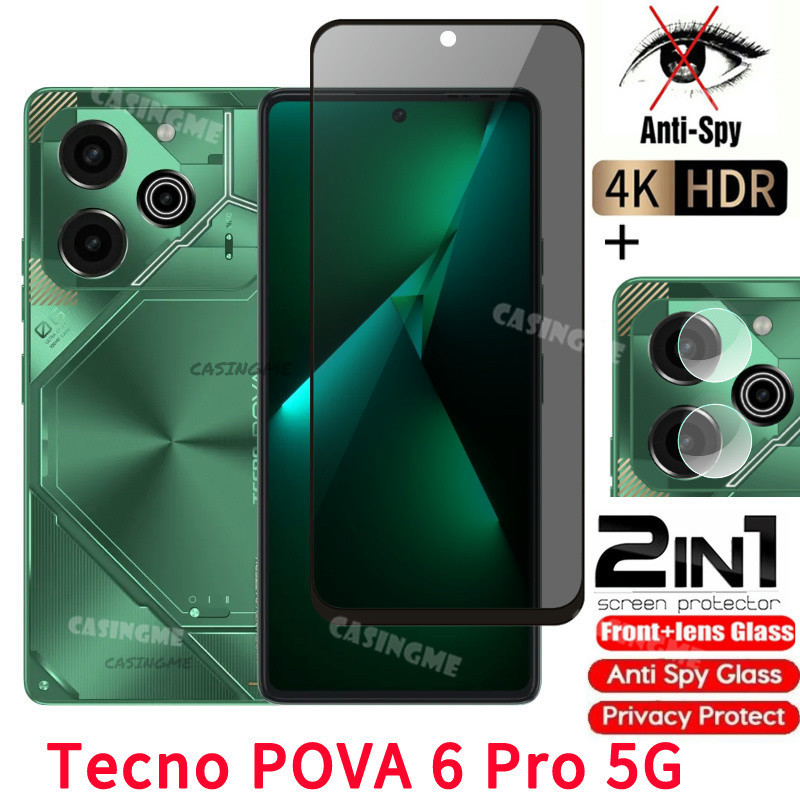 Tecno Pova 6 Pro 5G 2024 ฟิล์มกระจกนิรภัยกันรอยหน้าจอ ป้องกันการแอบมอง เพื่อความเป็นส่วนตัว สําหรับ 