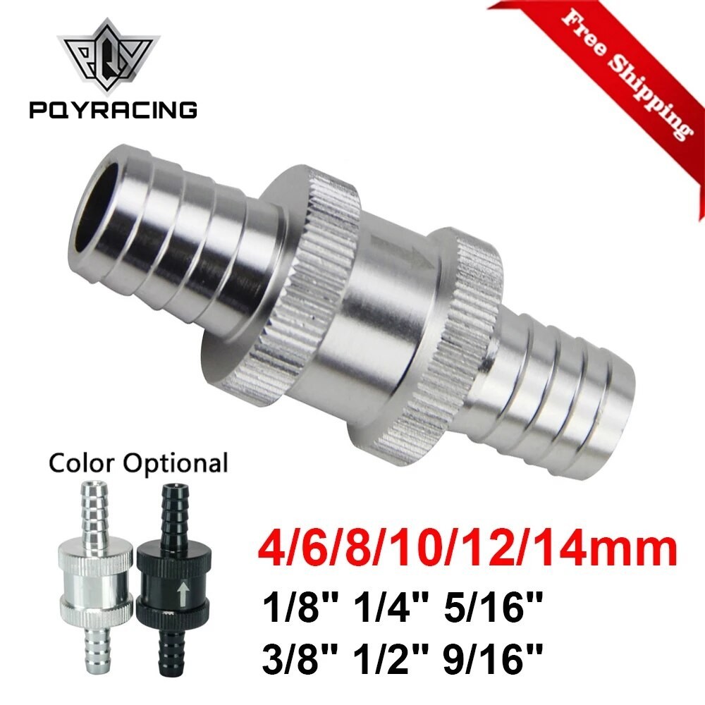 6 Size 4MM / 6MM / 8MM / 10MM / 12MM / 16MM Non Return One Way Fuel Check Valve Aluminum Alloy Petro