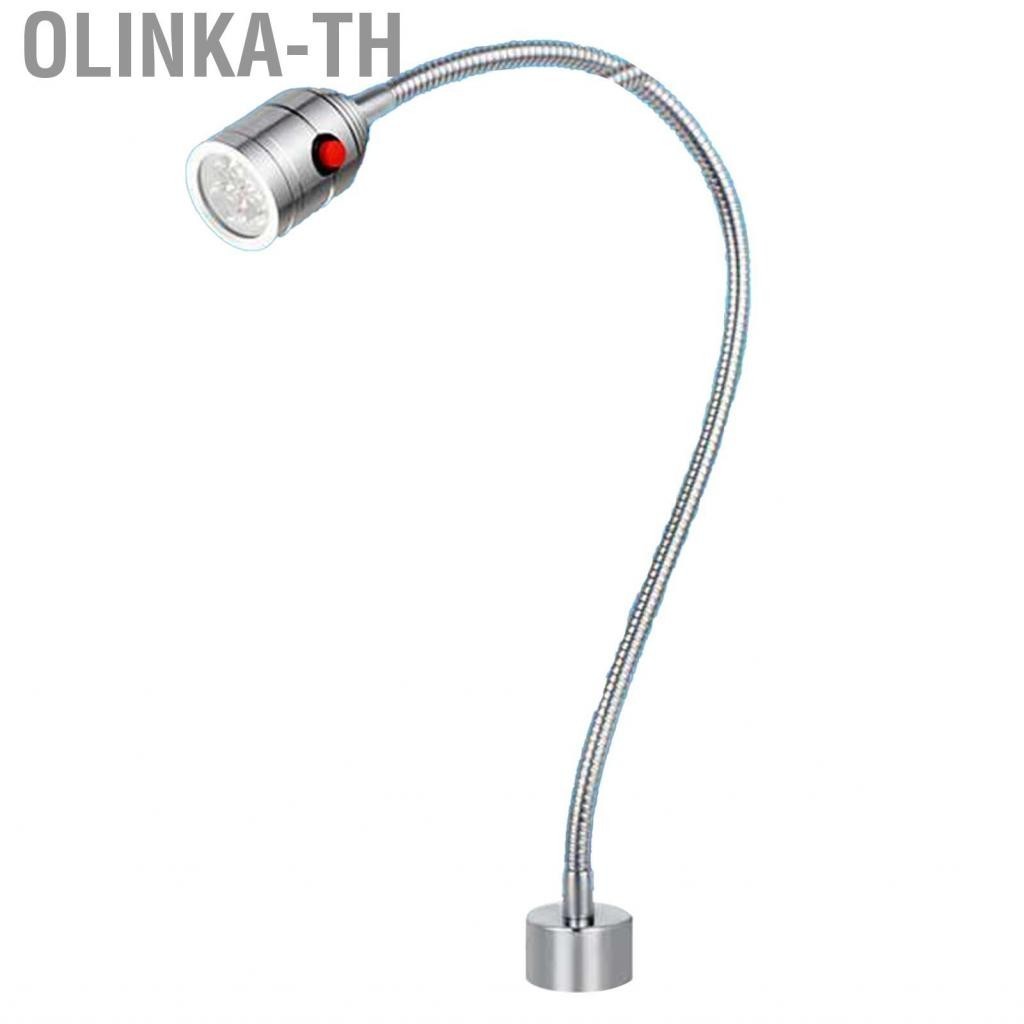 Olinka-th Magnetic Base Tool Lamp  Metal Direction Adjustable Tube Length 500mm Gooseneck Work Light for Bench