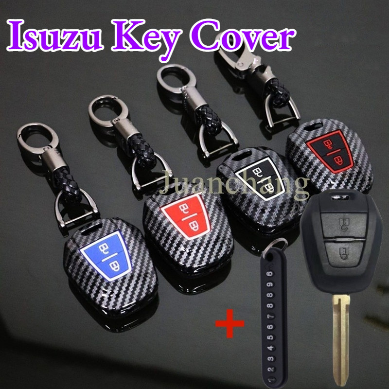 【พร้อมส่ง】เคสกุญแจรถยนต์ คาร์บอนไฟเบอร์ ABS สําหรับ Isuzu D-Max ALL NEW Mu-X Truck Dmax Isuzu D Max Mu 7 Mu X2