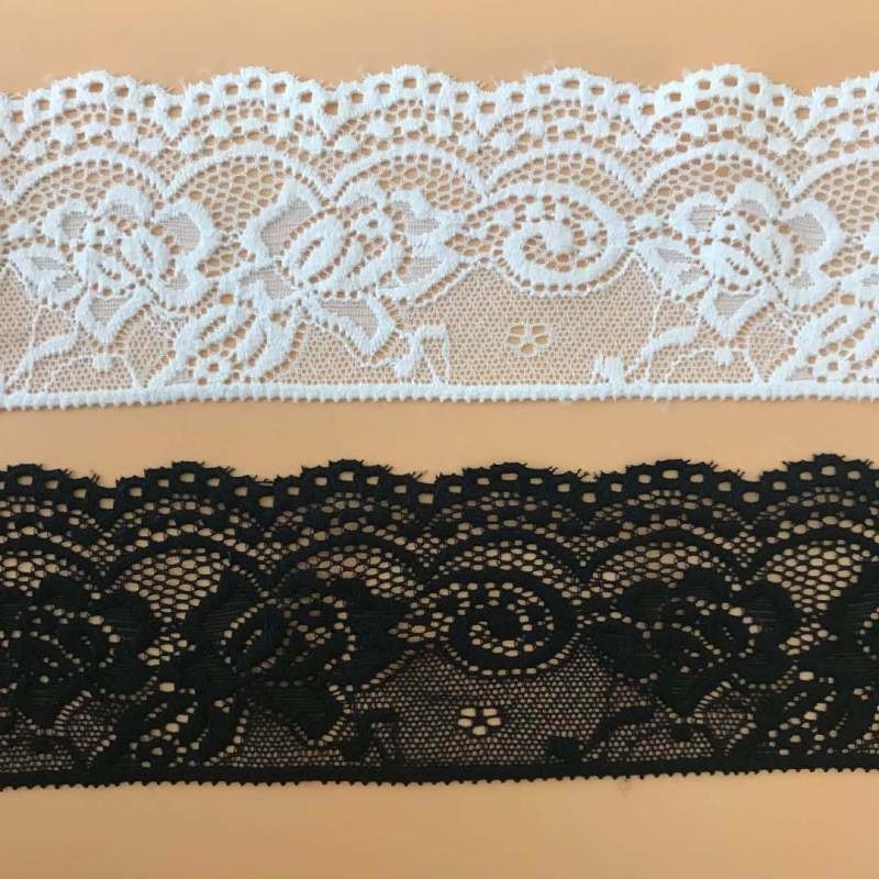 1 เมตร Elastic Border ผ้าลูกไม้เสื้อผ้า DIY ชุดแต่งงานลูกไม้ตัดกว้าง 6.5 ซม.